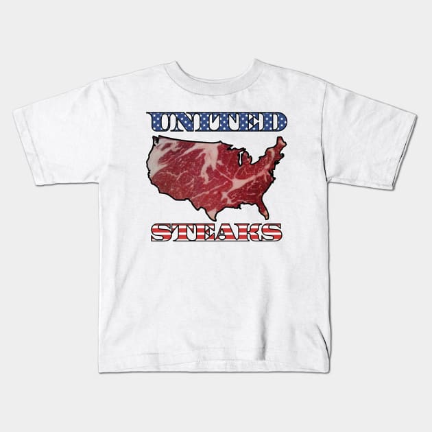 United Steaks Kids T-Shirt by Justwillow